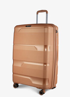 Велика валіза V&V TRAVEL METALLO на 105/115 л вагою 4,5 кг з поліпропілену Золотистий